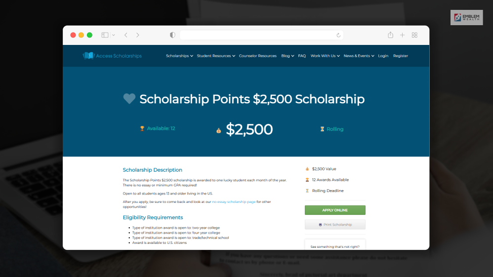 ScholarshipPoints No Essay $2,500 Monthly Scholarship