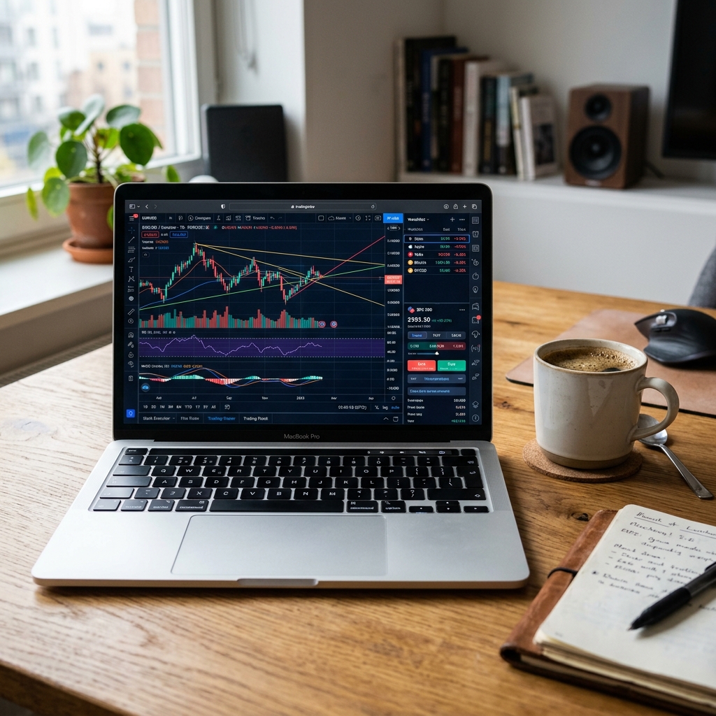 Financial Tracking on Laptop