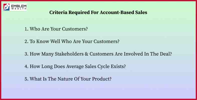 Criteria Required For Account-Based Sales